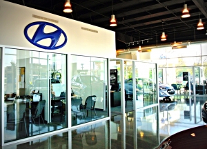 Interior lighting for a car dealership near Detroit, MI.