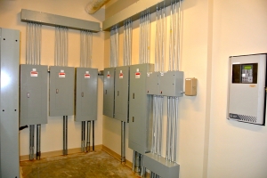 This industrial wiring project near Detroit involved six, wall-mounted panel upgrades.